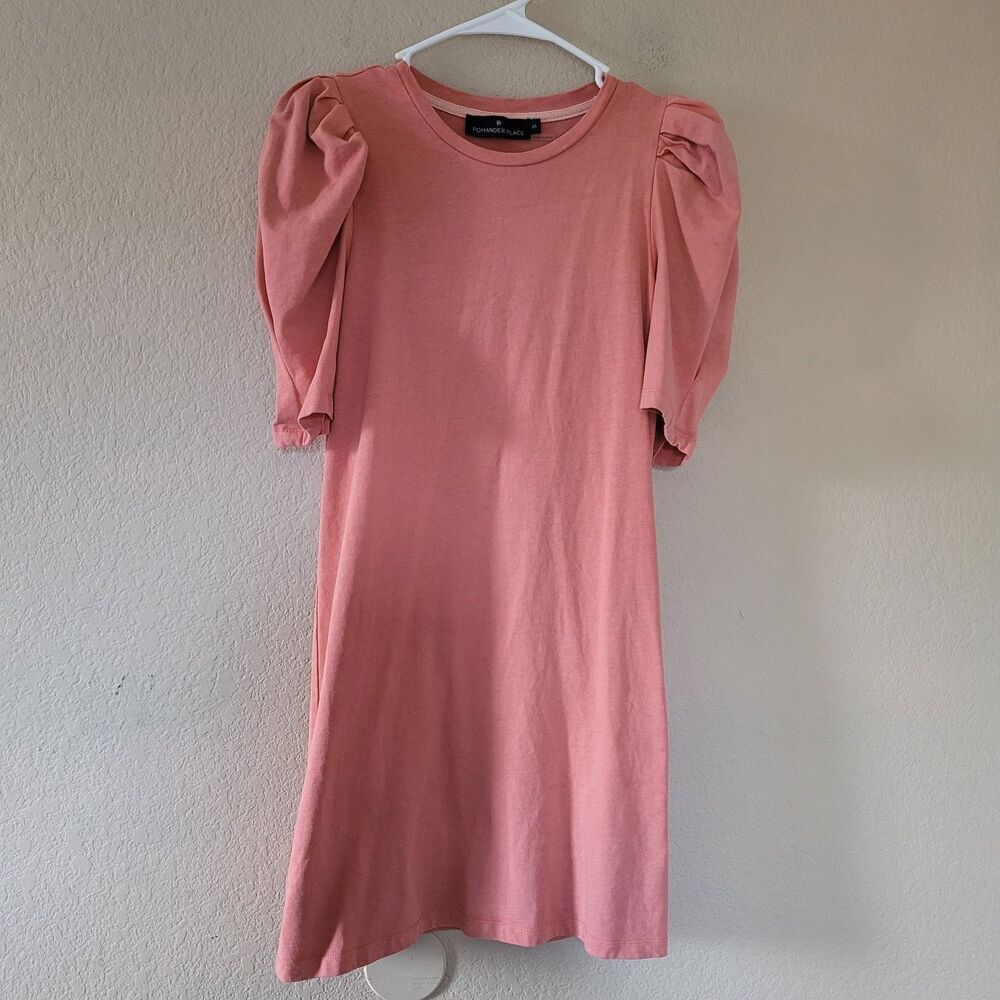 Tuckernuck Pomander Place Stella Puff Sleeve T Shirt Dress Womens Size XS Orange